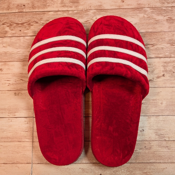 ADIDAS Adimule Slide Red Velvet Men's Size 11 Slippers Indoor / Outdoor Shoes - Picture 5 of 15